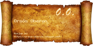 Orsós Oberon névjegykártya
